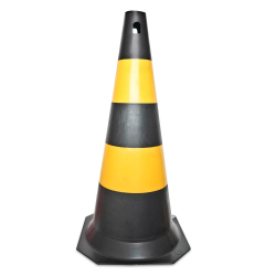 Cone plastico sinalização PROTEPLUS preto/amarelo 75cm