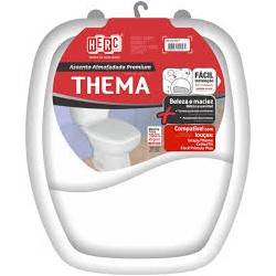 Assento sanitário HERC almofadado  "quadrado" branco (THEMA)