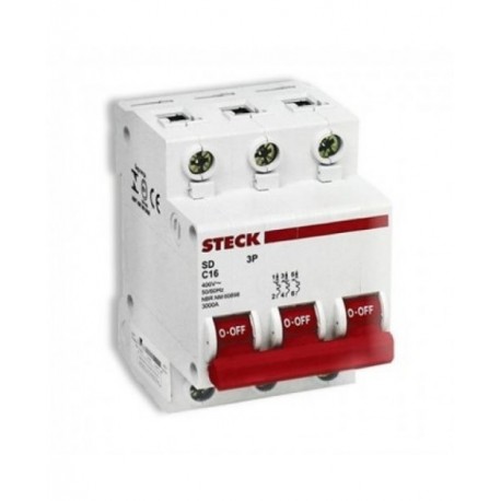 Disjuntor STECK DIN tripolar  32A (C)