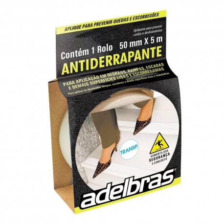 Fita antiderrapante ADELBRAS 50 mm x 5 m. transparente