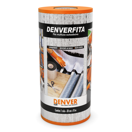 Fita asfáltica aluminizada DENVER 30cm x 10m.