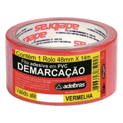 Fita demarcação solo ADELBRAS 48 mm x 14 m. vermelha