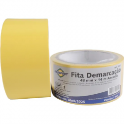 Fita demarcação solo BRASFORT 48 mm x 14 m. amarela