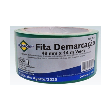 Fita demarcação solo BRASFORT 48 mm x 14 m. verde