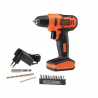 Furadeira/Parafus. BLACK&DECKER - 12V - LD12S-BR (13 pç)