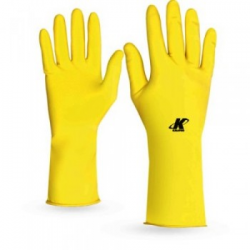 Luva de latex KALIPSO forrada amarela   P