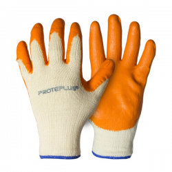 Luva de malha PROTEPLUS banho de látex laranja