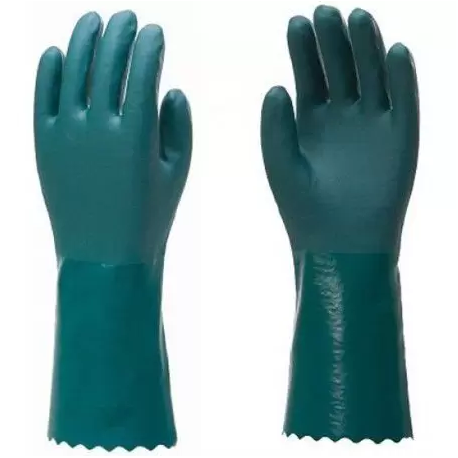 Luva PVC HANDSCHUHE verde forrada palma áspera 45 cm