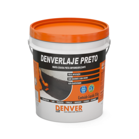 Manta líquida asfáltica DENVERLAJE preto -  galão 3,6 L.