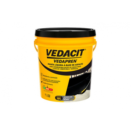 Manta líquida asfáltica VEDAPREN preto  3,6 L.