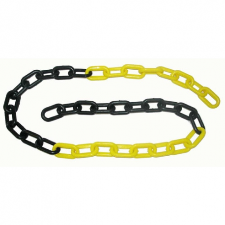 Corrente de pvc PROTEPLUS elo 6 mm amarela/preta (por metro)