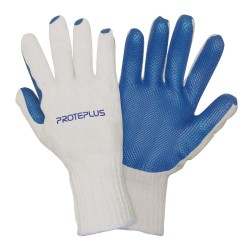 Luva de malha PROTEPLUS banho de borracha vulcanizada azul