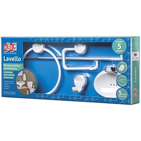 Acessorio WC - HERC - Kit Lavello bco./cr. 5 pç.