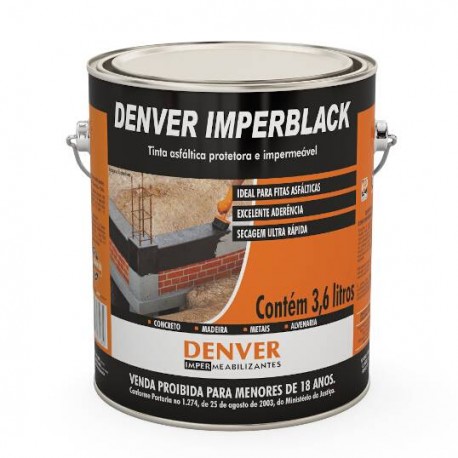 Tinta asfáltica DENVER IMPERBLACK base solvente  3.6 L.