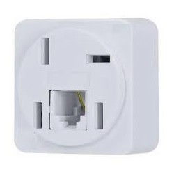 Tomada telefone EMAVE externa c/ 2 RJ11 branca