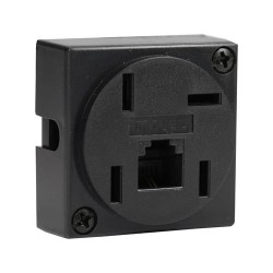 Tomada telefone EMAVE externa c/ 2 RJ11 preta