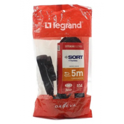 Extensão LEGRAND - 10A - cabo PP preta 3 x 0,75 mm -  5 m.