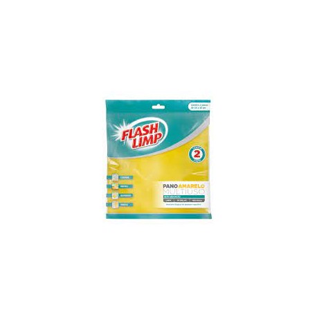 Pano p/ limpeza FLASHLIMP amarelo (2 peças)