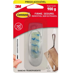 Gancho adesivo 3M básico transparente 900 gr.