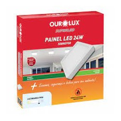 Plafon led OUROLUX sobrepor quadrado 24W - 6500K