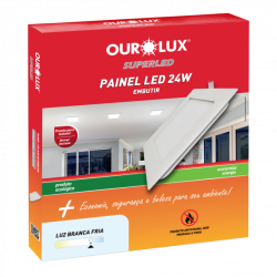 Plafon led OUROLUX embutir quadrado 24W - 2700K