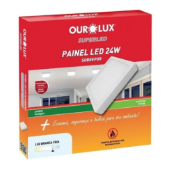 Plafon led OUROLUX sobrepor quadrado 24W - 2700K