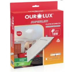 Plafon led OUROLUX embutir quadrado 18W - 4000K