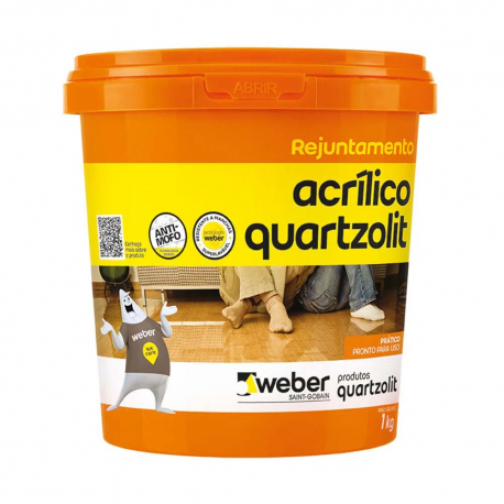 Rejunte "acrílico" (pronto p/ uso) QUARTZOLIT 1 kg. branco