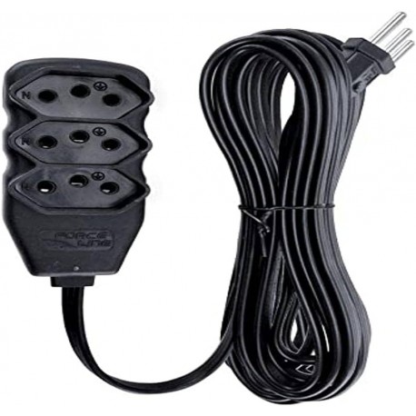 Extensão FORCELINE cabo 3 x 0,75 mm - preta - 10 m.