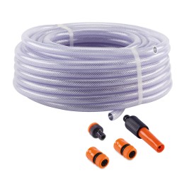 Mangueira FORCELINE Jardim trançada cristal - conjunto 15 m.