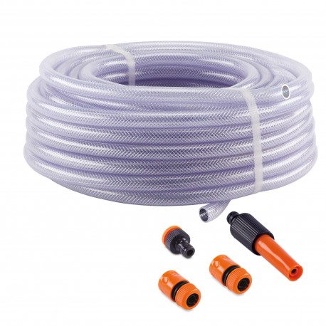 Mangueira FORCELINE Jardim trançada cristal - conjunto 20 m.