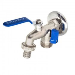 Torneira ACQUAPLUS esfera p/ máquina de lavar 1/2" x 3/4"