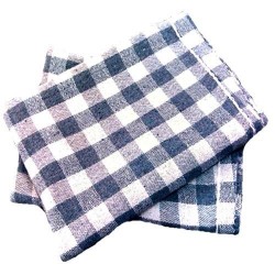 Saco alvejado xadrez azul 40 x 60 cm - ESTRELINHA