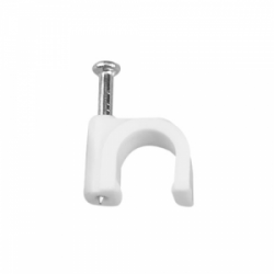 Cart. COOPERFIX - Fixa fio coaxial branco 7mm (12 pc.)
